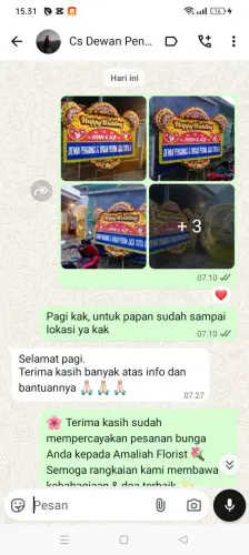 Testimonial Papan Bunga Pernikahan dago pakar